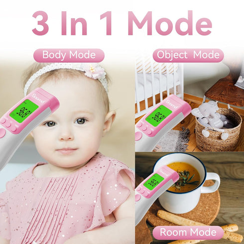 Digital Non-Contact Infrared Forehead Thermometer for Adults and Kids, 3 in 1 Medical Thermometer for Baby with Backlight LCD Screen...