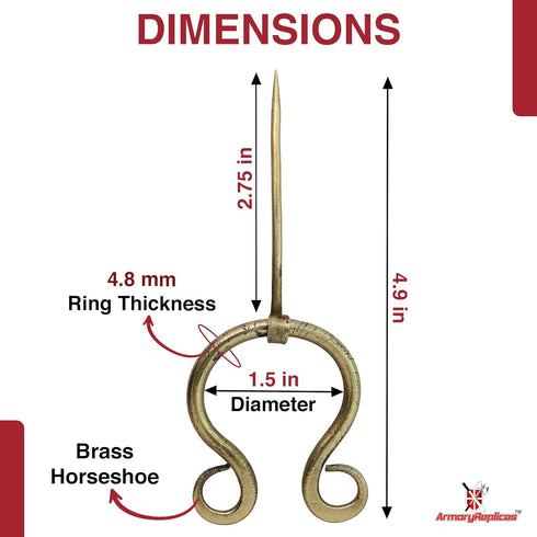 Armory Replicas™ - Hand Forged Pennanular Renaissance Brass Brooch - Iron Brass Medieval Functional Handmade Elegant Cloak Pin Cosplay Costume Dre...