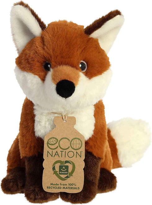Aurora® Eco-Friendly Eco Nation™ Fox Stuffed Animal - Environmental Consciousness - Recycled Materials - Red 9 Inches...