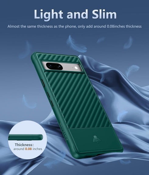 FNTCASE for Google Pixel 7a Case: Slim Durable Shockproof Protective Cell Phone Cases | Matte Textured TPU Bumper | Hybrid Rugged Military Drop Pr...