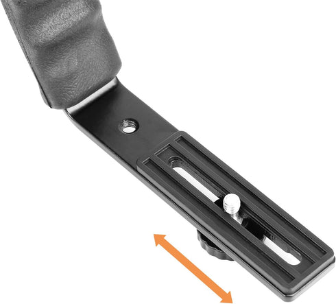 ChromLives Camera L Bracket Mount Video Grip L-Bracket with Dual Flash Cold Shoe Mount 1/4'' Tripod Screw, Heavy Duty Padded Hand Grip for DSLR Ca...
