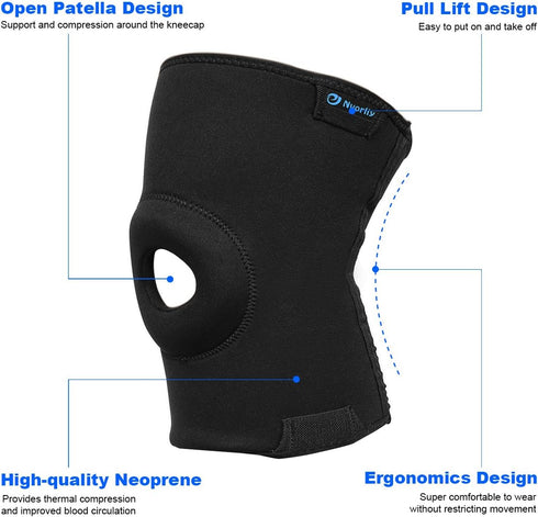 Nvorliy Plus Size Knee Compression Sleeve, Knee Brace for Large Legs Medical Support for Knee Pain Relief, Arthritis, Sports Exercise, Injury & Po...