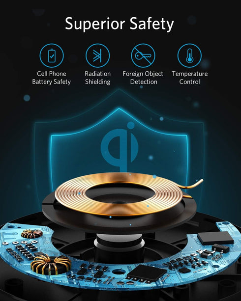 Anker 313 Wireless Charger (Pad), Qi-Certified 10W Max for iPhone 14/14 Pro/14 Pro Max/13/13 Pro Max, AirPods (No AC Adapter, Not Compatible with ...