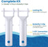 2 Pack Pool Vacuum Head Replacement Handles, Pool Brush Clip Plastic Handles with V Clips and Locking Pins for Pool Spa Vacuum Head and Standard 1...
