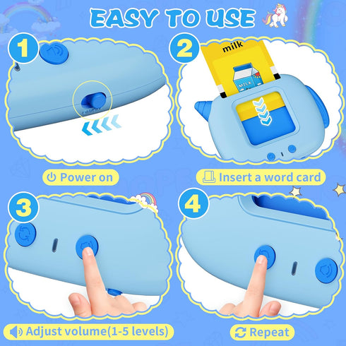 Talking Flash Cards Toddlers Toys: Learning Toys for Kids 2-3, Speech Therapy Pocket Speech Toy for Age 1 2 3 4 5 6, Autism Educational Montessori...