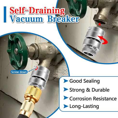 Self-Draining Vacuum Breaker, 1-1/16" Female Fine Thread Vacuum Breaker, PK1390 No Lead Brass Hose Bib Vacuum Breaker, for Providing you with Heal...