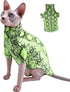 Limited Edition Cool Sphynx Hairless Cat Summer Snake Skin pattern Cotton T-Shirts Pet Clothes, Round collar vest Kitten Shirts sleeveless, Cats &...