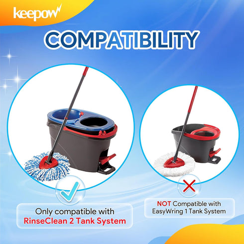 KEEPOW Scrub Brush for O Ceda RinseClean 2 Tank System, Spin Mop Replace Head Base Scrub Brush, Shower Floor Scrubber for Bathroom Kitchen Wall Ti...