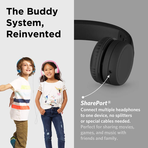 LilGadgets Connect+ Wired Kids Headphones for School with Microphone, Volume Limiting & Noise Cancelling On-Ear Headset with Cord, SharePort Techn...