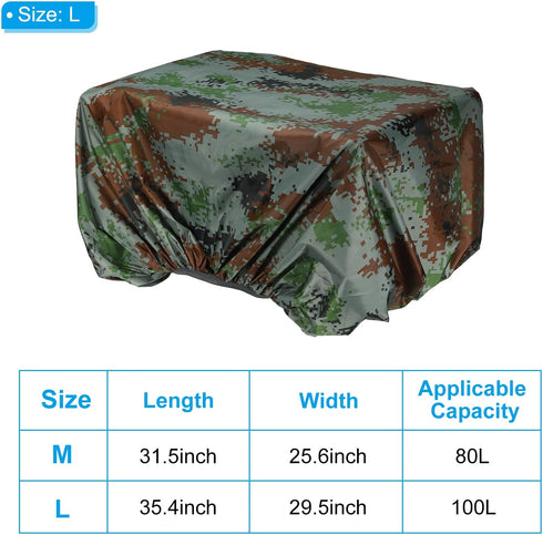 PATIKIL 100L Bicycle Rear Rack Rain Cover, Bike Trunk Rain Cover Waterproof Cycling Rain Cover for Mountain Cycling Hybrid Bike, L, Camouflage...