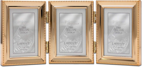 Lawrence Frames Bead Border Design, 2.5x3.5 Triple, Gold...