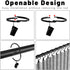 24 Pack 2 Inches Curtain Rings with Clips, Openable Drapery Metal Clip Iron Drapes Hangers Decorative for Windows Rods Rustproof, Black...