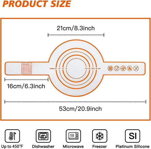 Silicone Bread Sling Dutch Oven, Non-Stick & Easy Clean Reusable Silicone Bread Baking Mat, Oval Silicone Baking Mat with Long Handle for Transfer...