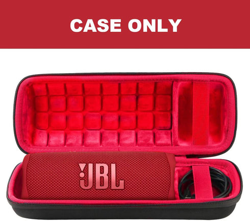 co2CREA Hard Travel Case Replacement for JBL Flip 6 FLIP 5 Waterproof Portable Bluetooth Speaker (Black Case + Inside Red)...