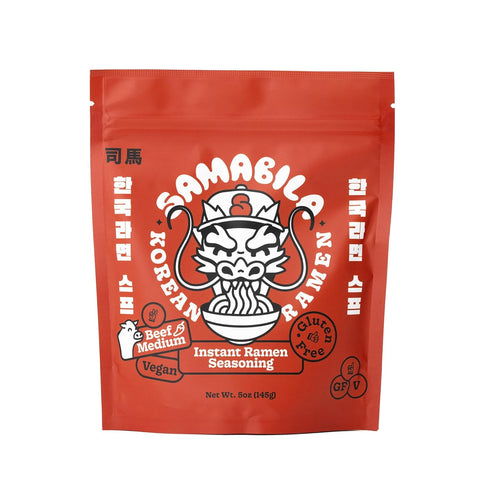 SAMABILA Beef Instant Ramen Seasoning Powder - Gluten Free - Vegan - Medium Spicy - Premium Soup Powder - 5 oz...