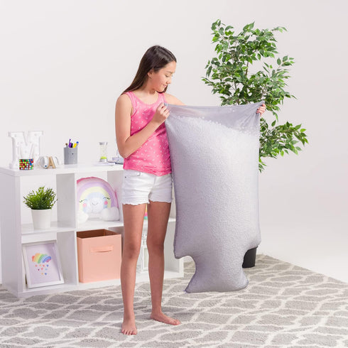 Posh Creations Foam Filling EPS Bean Bag Refill, 75 L, White with EZ-Pour Zipper Spout,...