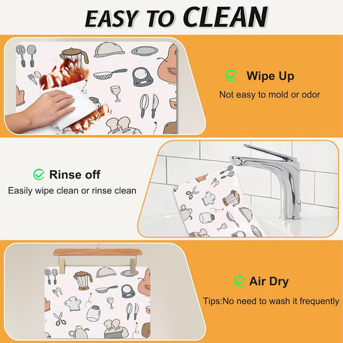 Coffee Mat Super Absorbent Coffee Bar Mat Hide Stain Coffee Maker Mat for Countertops Coffee Bar Accessories Fit Under Coffee Machine Coffee Pot D...