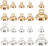 SUNNYCLUE 1 Box 40Pcs 4 Style 24K Gold Plated Bead Cap Pendant Bails Ball Pendant End Caps Bead Cap Bails Connector Findings for Jewelry Making Be...