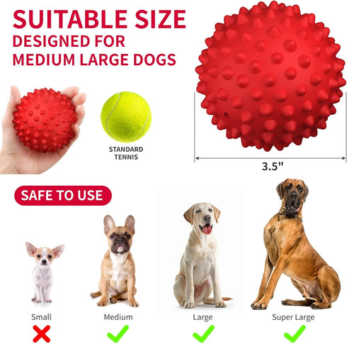Apasiri Dog Balls Squeaky Dog Toys for Large Dogs, Dog Toys for Aggressive Chewers, Tough Spiky Dog Ball, Dog Ball, Floatable Rubber Pet Toys for ...