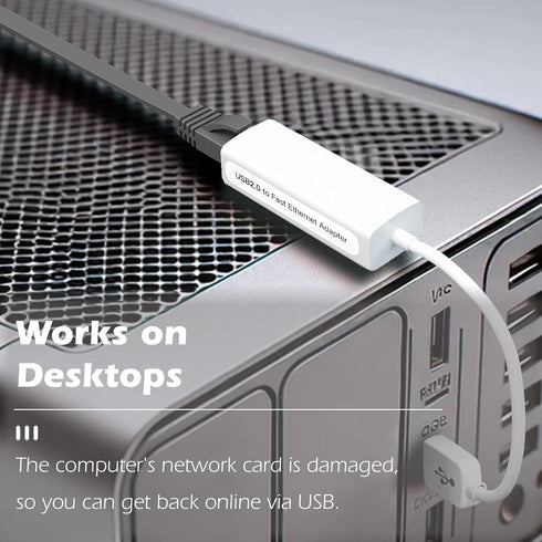 USB Ethernet Network Adapter, Compatible with Laptops and USB 2.0 Devices, for Windows 7 to 11, Vista, All Mac OS X and macOS...