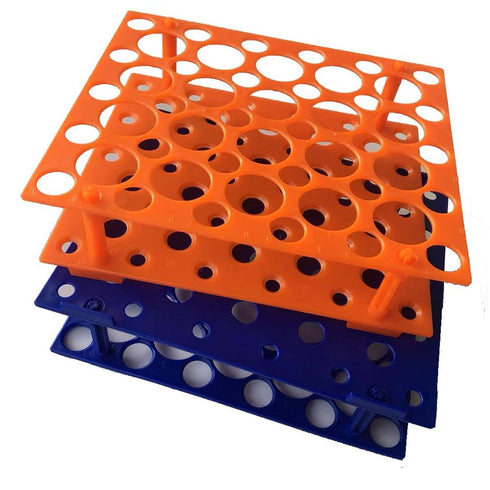 2 Pack 50 Well Centrifuge Tube Rack for 10ml/15ml/50ml Large Size Scientific Laboratory Plastic Tube Rack Holder Detachable Lab Test Tube Rack Ora...