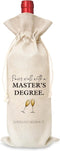 Pairs Well With A Master's Degree Wine Gift Bag, Wine Bag Gifts for Masters Degree Students Graduation, Graduation Gifts for Him Her, Cotton Linen...