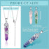 12 Pcs Healing Crystal Necklace Hexagonal Healing Crystal Flower Wrapped Crystal Point Pendant Necklace Healing Pendents Natural Quartz Point Neck...