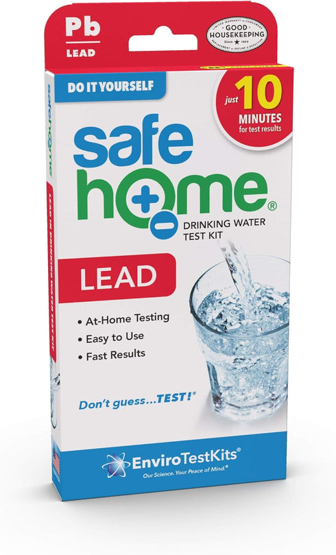 Safe Home® DIY LEAD in Drinking Water Test Kit – At Home Testing for Lead in City Water or Well Water – Detection to 5ppb – 10 Minute Test – Singl...
