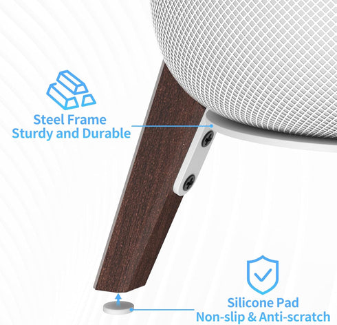 Wood Table Stand for HomePod 1 and Homepod 2 Speaker with Dust-Proof Cover, Anti-Slip Wooden Desk Stand Compatible with Homepod 1st & 2nd Desktop ...