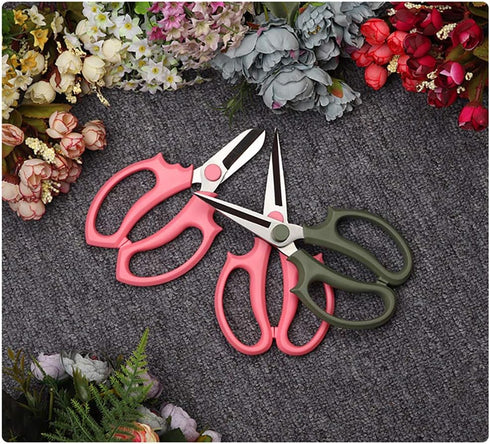 Leize Garden Flower Scissors, Premium Thickened Stainless Steel Floral Shears, Strong Pruner for Flowers, Branches and Leaves...