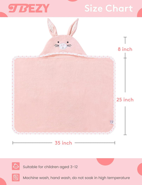 Baby Hooded Towel with Unique Animal Design Ultra Soft Thick Cotton Bath Towel for Newborn (Bunny)...