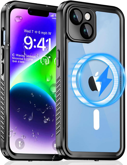 Unitedtime for iPhone 14 Case Magnetic Waterproof with Built-in Screen Protector,Compatible with MagSafe Shockproof Dustproof Heavy Duty Full Body...