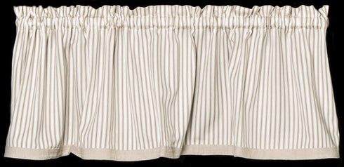 Heritage Lace Ticking 55"x15" Tan/White Valance...
