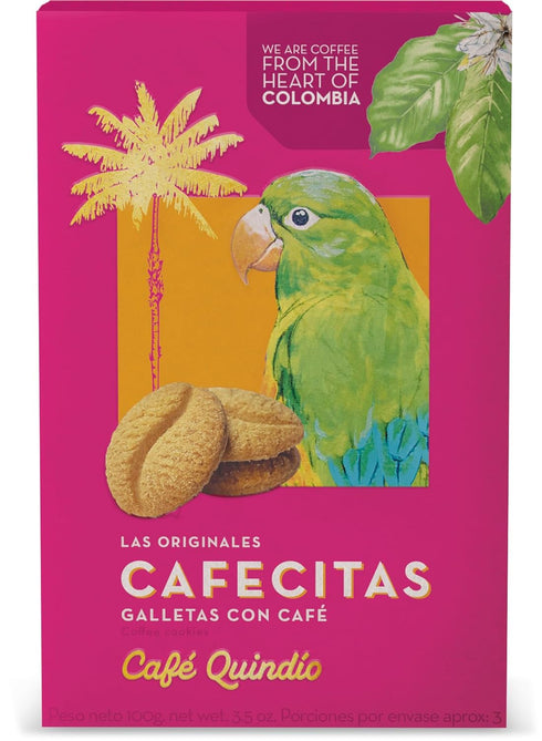 Cafe Quindio Coffee Cookies Cafecitas 3.5 oz (100g) Box - Approximately 22 Cookies...