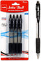 Cello Premium Medium Point Pens with Comfort Grip Control (Black Jetta Ball 4 Pack)...