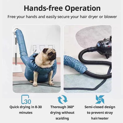 Dog Drying Bag Hands Free Quick Drying Pet Grooming Tool for Small Medium Large Puff Fluff Dogs & Cats, 360 Degree Shower Bath Hair Dryer Suit (XX...