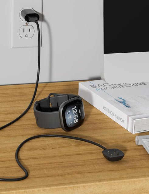 Charger for Fitbit Versa 4 & Sense 2 Replacement 3.3Ft Fast Charging Cable Dock for Fitbit Sense/Sense 2/Versa 3/Versa 4 Smartwatch USB Charger Do...