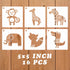 16 Pieces Animal Theme Stencils Farm Reusable Painting Stencils for Scrapbooking Drawing Tracing DIY Furniture Wall Floor Fabric Decors, 5X5 Inche...