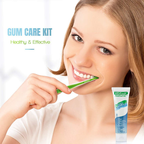 Gum Stimulator/Massager and All Natural Gum Gel - VeriFresh - Gum Care Kit for Healthy Gums...