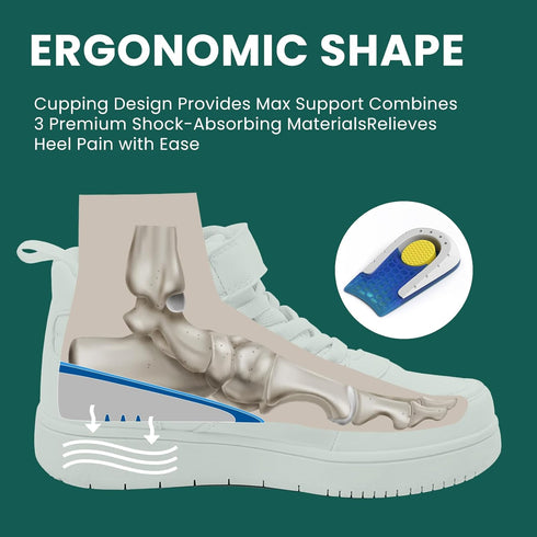 Heel Lift for Pain Relief - Welnove Shoe Inserts Gel Heel Cushion Cup for Achilles Tendonitis, Plantar Fasciitis, Heel Spur, 1" Height Heel Suppor...