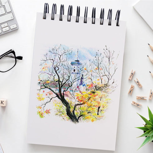 Sketch Book, 5.5" x 8.5" Sketchbook with 100 Sheets (68lb/100gsm), 1 Pack Drawing Pad Sketchbook for Drawing, Acid Free Drawing Book Sketch Pad Sk...