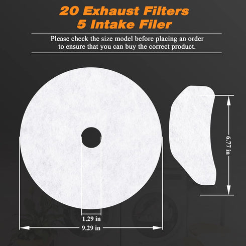 25PCS Cloth Dryer Exhaust Filter for Panda by Blutoget - Universal Dryer Lint Filter Cloth-Compatible for Panda Magic Chef Avant Sonya Dryer - 20 Exhaust Filter & 5 Air Intake Filter