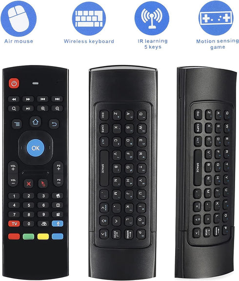CHUNGHOP MX3 Voice Air Mouse Mini Keyboard Wireless Remote, 2.4G Multifunctional Fly Mouse with Motion Sensing Game Handle for 3-Gsensor HTPC Mini...