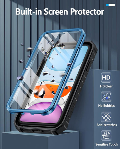 FNTCASE for iPhone 11 Phone Case: for iPhone XR case with Kickstand Shockproof Military Grade Protective Cover - Dual Layer Full Protection Sturdy...