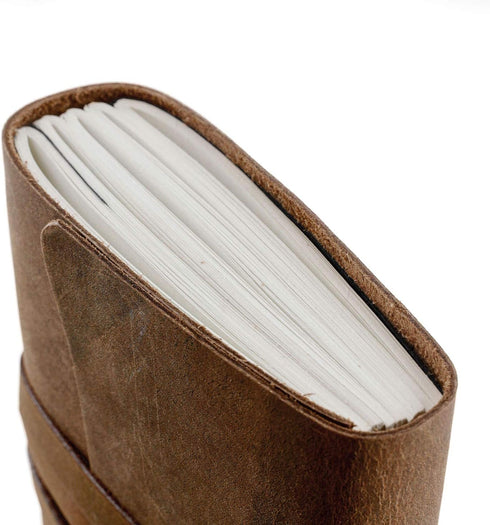 Handmade Leather Journal/Writing Notebook Diary/Bound Daily Notepad For Men & Women Unlined Paper Medium, writing pad for artist, sketch (Brown Ta...