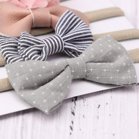 DRESHOW BQUBO Baby Girl Headbands with Bows Nylon Hairbands Handmade Hair Accessories for Newborn Infant Toddlers 10 Pack...
