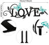 Metal Butterfly Love Sign Wall Decor Metal Black Love Word Sign Rustic Home Letter Ornament Cutout for Home Office Living Room Hanging Wall Decora...