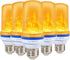 Smaller LED Flame Light Bulbs,4 Modes Flickering Halloween Light Bulbs for Outdoor Decoration with Gravity Sensor,E26 Base Fire Effect Light Bulb ...