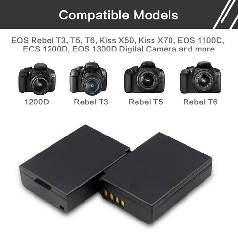 ENEGON LP-E10 Replacement Battery (2-Pack 1680mAH) and Rapid Dual Charger for Canon LP E10 Canon EOS Rebel T3 T5 T6 T7 T100 Kiss X50 X70 X80 X90 1...