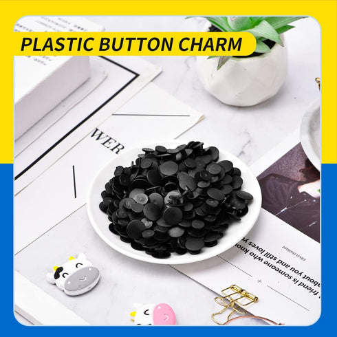 250Pcs Buckle Plastic Button Accessories Charm Backs Shoe Charm Buttons Round Buttons for Wristband Charms Backs Factory DIY Ornaments...